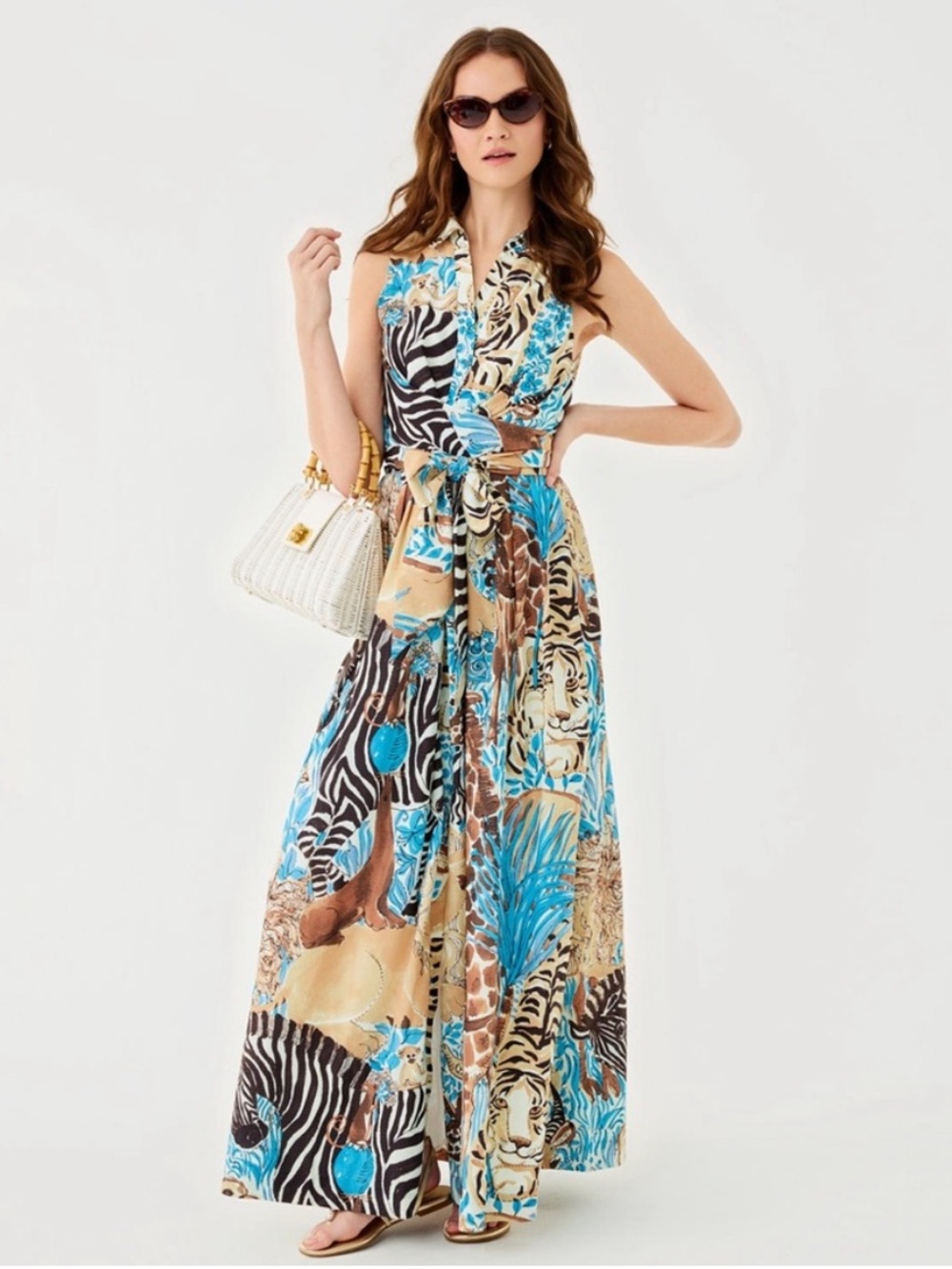 NWT Lilly PULITZER Marria Stretch Maxi Shirtdress - Picture 2 of 9